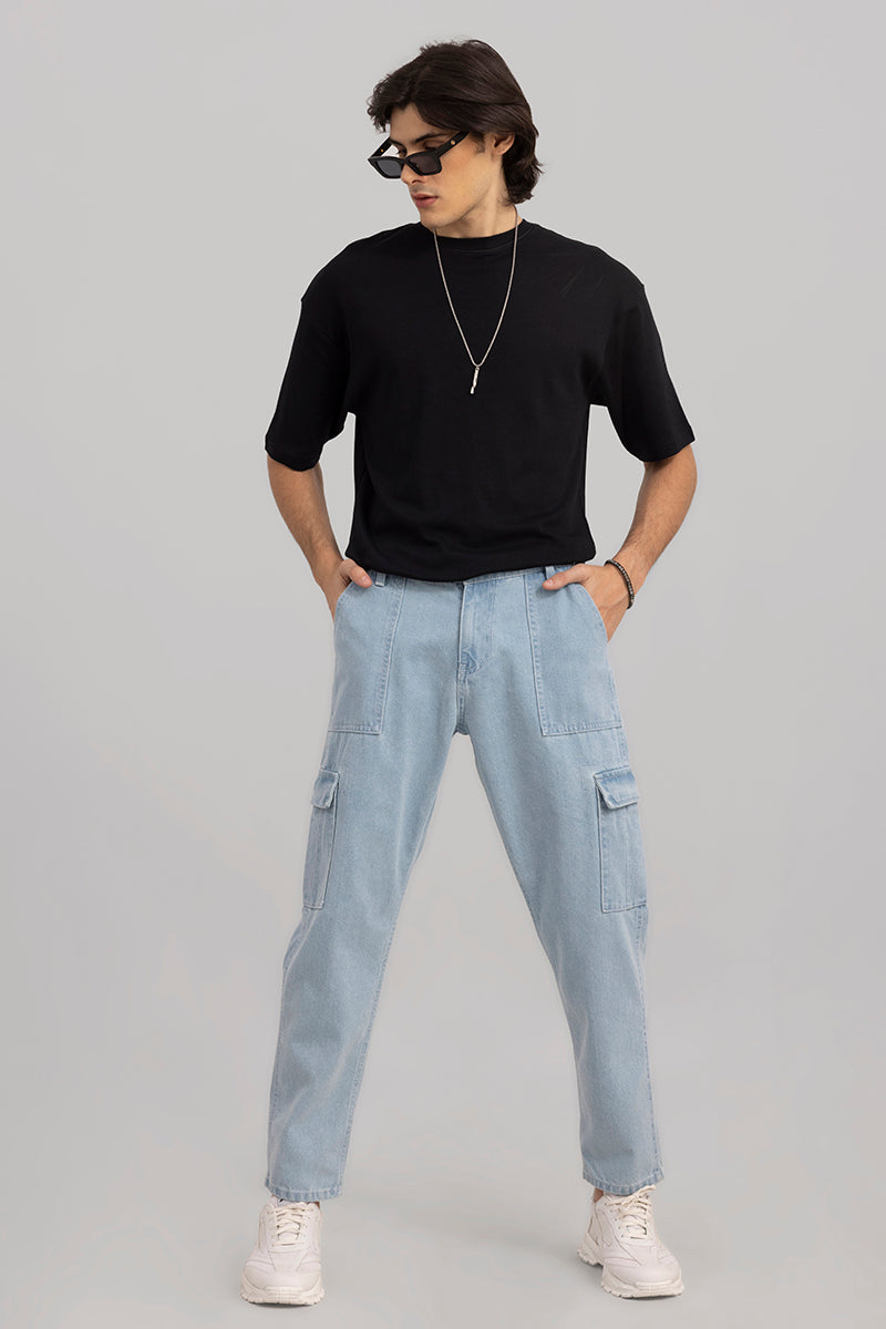 Ice Blue Baggy Fit Jeans