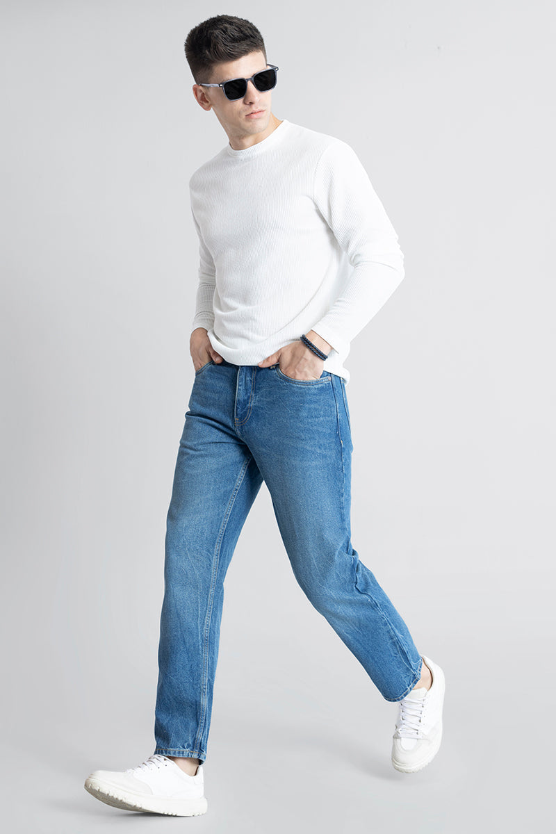 Refined Azure Blue Relaxed Fit Jeans